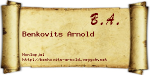 Benkovits Arnold névjegykártya