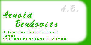 arnold benkovits business card